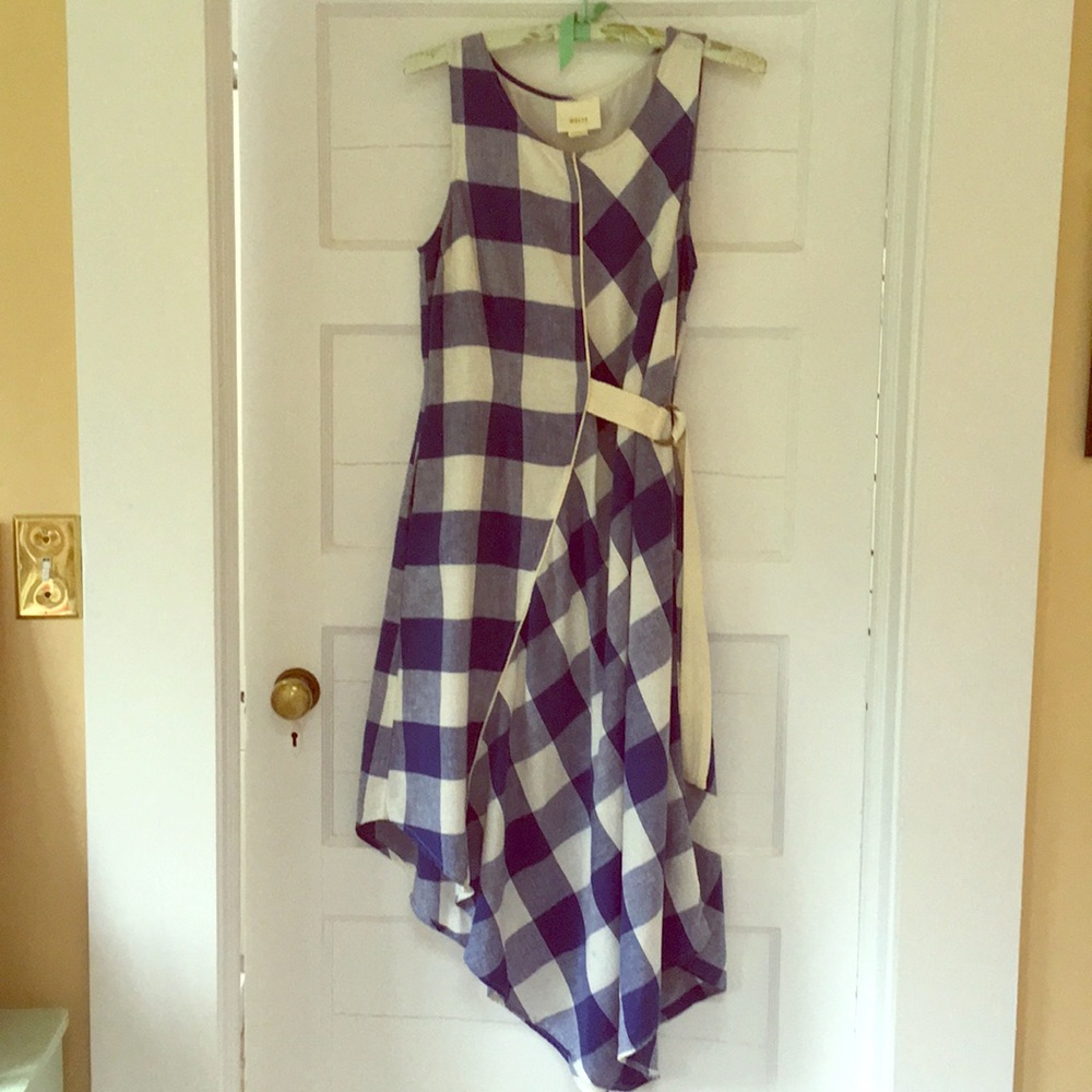 Anthropologie Belted Gingham Dress